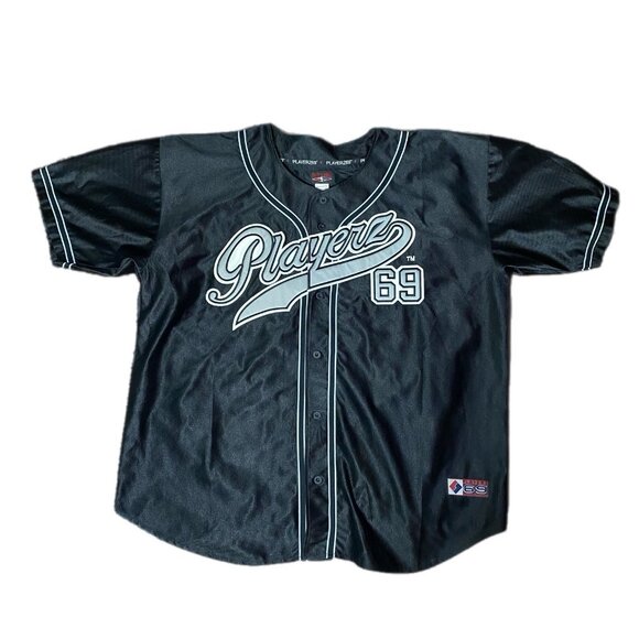 PLAYERZ 69 Size 3XL Mens Jersey Logo Vintage 90's Streetwear Y2K Black Baggy - Picture 1 of 6